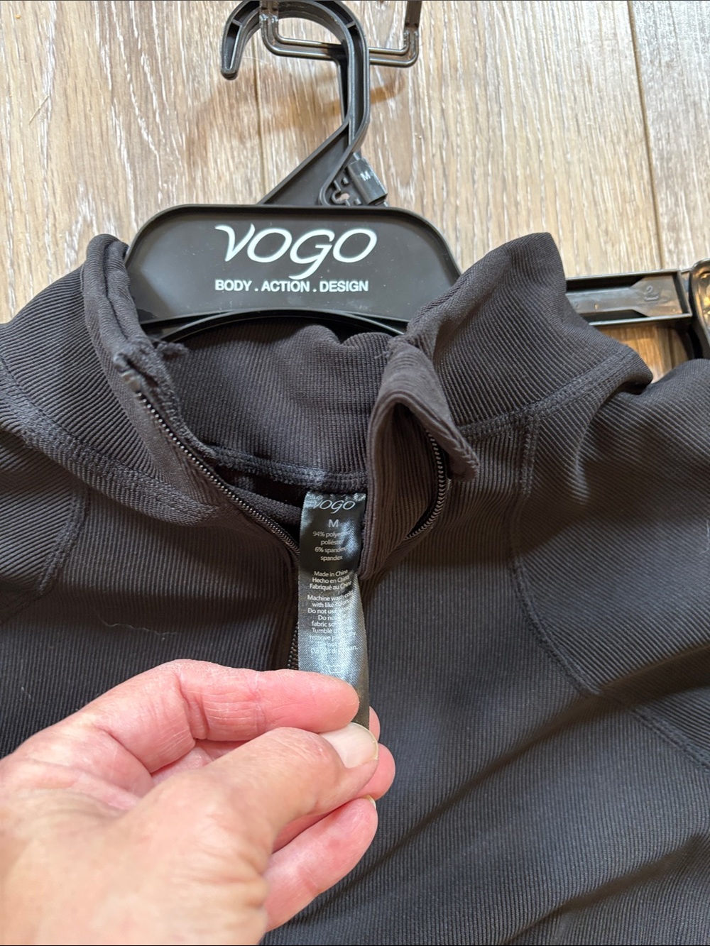 VOGO athletics Black Quarter-Zip Performance Top & Leggings Set - Picture 3 of 7